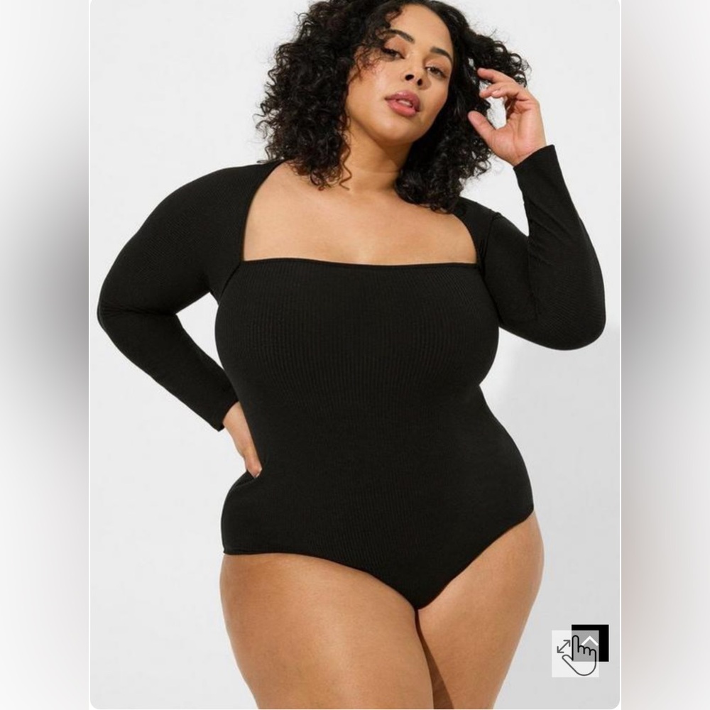 Torrid Black Long Sleeve Bodysuit